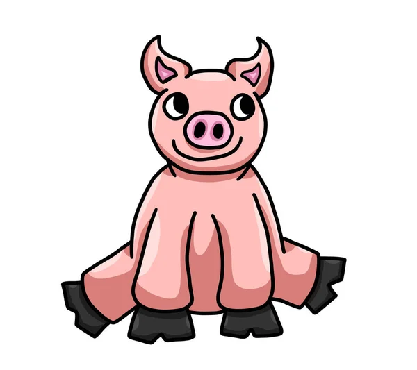 Digital Illustration Happy Pig — Stockfoto