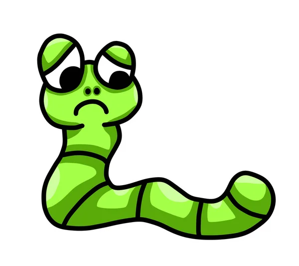 一个悲哀的绿色小虫子的数字图像 — 图库照片
