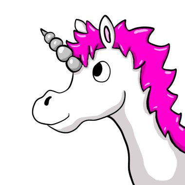 Tek boynuzlu atın dijital çizimi