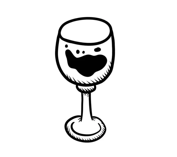 Digital Illustration Wine Glass Doodle — Stock Photo, Image