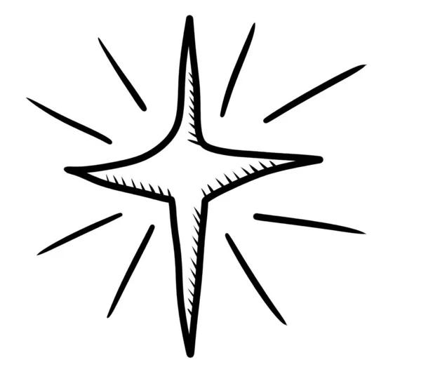 Ilustração Digital Uma Estrela Brilhante Doodle — Fotografia de Stock