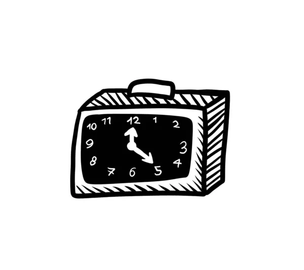Cyfrowa Ilustracja Zegara Doodle — Zdjęcie stockowe