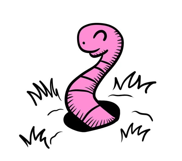 粉红蠕虫涂鸦的数字图像 — 图库照片