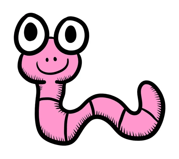 Digital Illustration Pink Worm Doodle — Stock Photo, Image