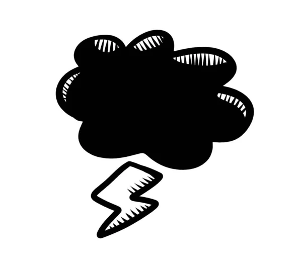 Цифрова Ілюстрація Хмарного Каракуля Грім — стокове фото