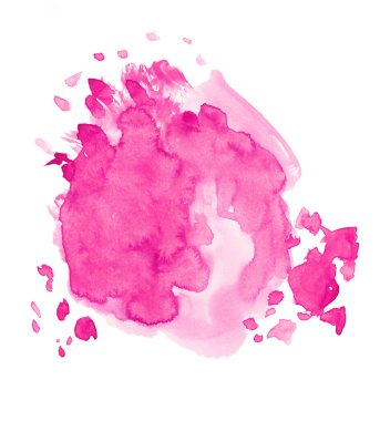 Handmade illustration of pink watercolor