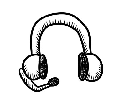 Kulaklıkların dijital çizimi.