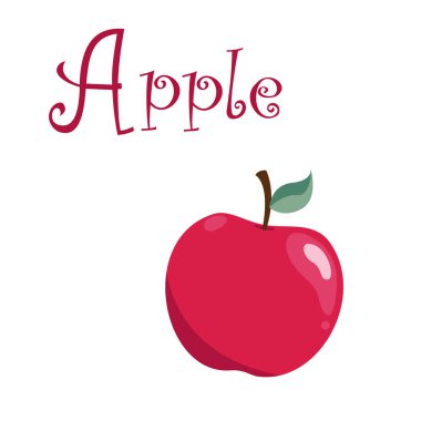 Alfabe Bir harf kelime elma vektör illüstrasyon grafiği