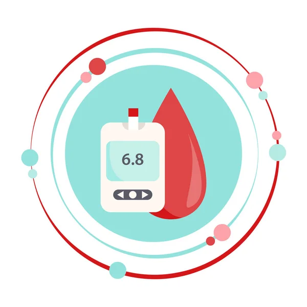 Kan şekeri diyabeti vektör illüstrasyon grafik simgesini izliyor 