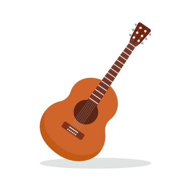Bir gitarın izole vektör illüstrasyon grafiği