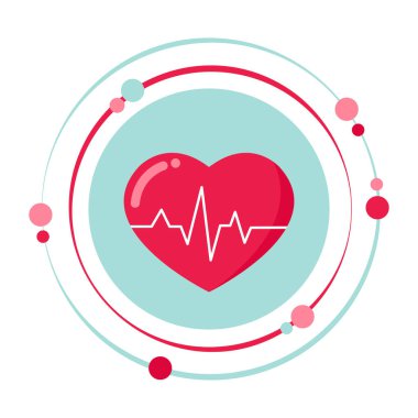 Kalp atışı vektör illüstrasyon grafik simgesi