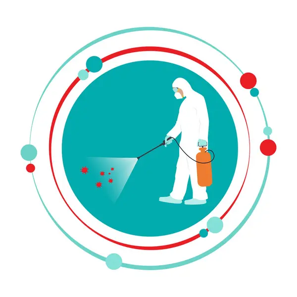 Biyolojik tehlike işçi vektör illüstrasyon grafik simgesi