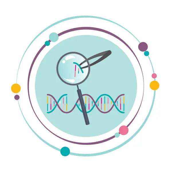 DNA genom bilimleri vektör illüstrasyon grafik simgesi