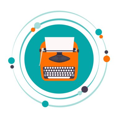 Eski moda daktilo grafik simgesi