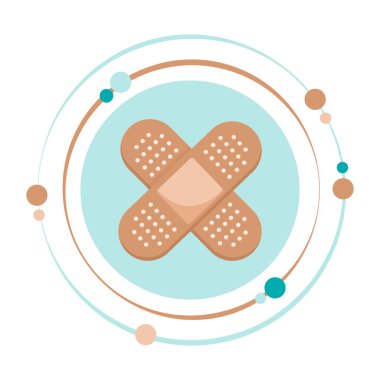 Çizgi film yapıştırıcı bandaj yara bandı grafik simgesi