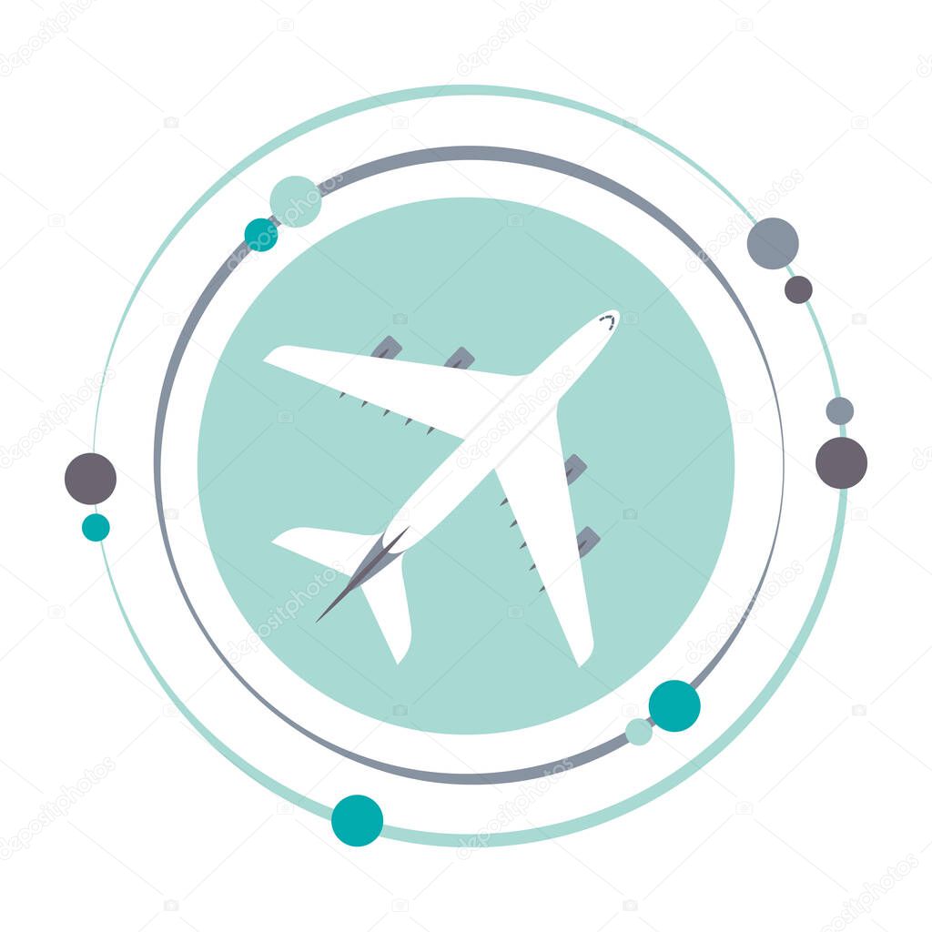 Passenger airplane graphic icon symbol