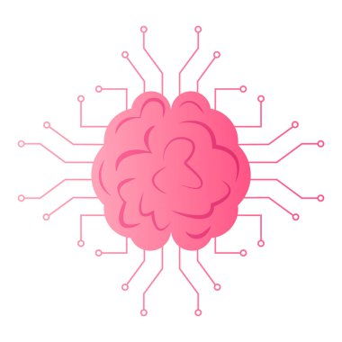 Yapay Zeka AI kavramsal vektör illüstrasyon grafik simgesi hesaplıyor