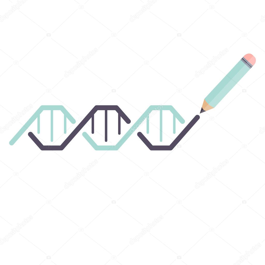 Drawing DNA genome sciences vector illustration graphic icon