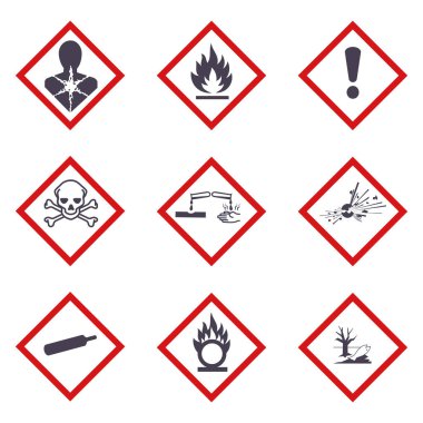 Kimyasal simgeler için GHS tehlike sembolleri pictogram seti