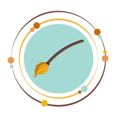 Cadı süpürgesi sonbahar vektör illüstrasyon grafik simgesi