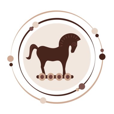 İzole edilmiş Truva atı vektör simgesi grafik illüstrasyonu