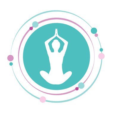Yoga lotus vektör illüstrasyon grafik simgesi