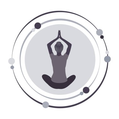 Yoga lotus vektör illüstrasyon grafik simgesi
