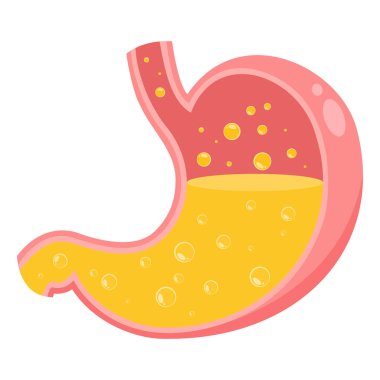 Mide asidi mide ekşimesi vektör çizim simgesi