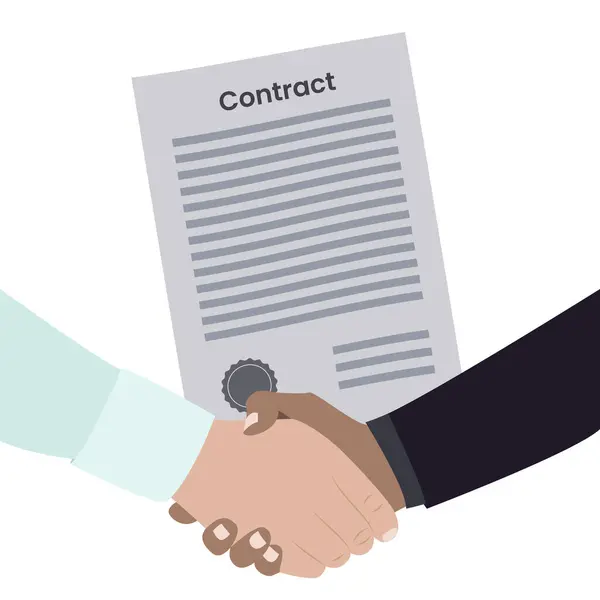 Kontrat Anlaşması Ortaklık iş vektörü illüstrasyon arkaplan grafiği