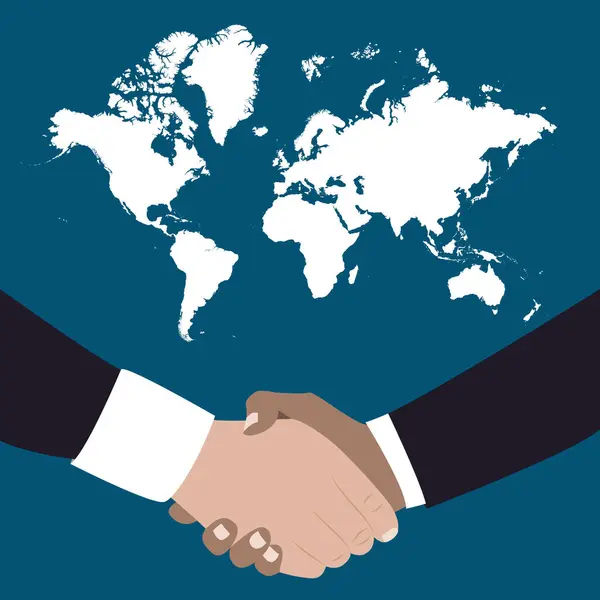 Global Trade Partners iş vektörü illüstrasyon arka planı