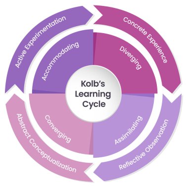 Kolb's Learning Cycle Infographic Vector Illustration clipart