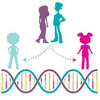 Family DNA vector illustration background clipart