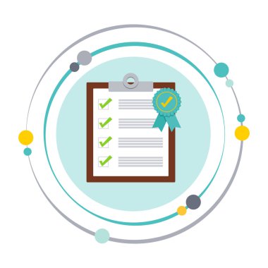 Pano resimleme simgesinde kalite kontrol testi başarı ödülü