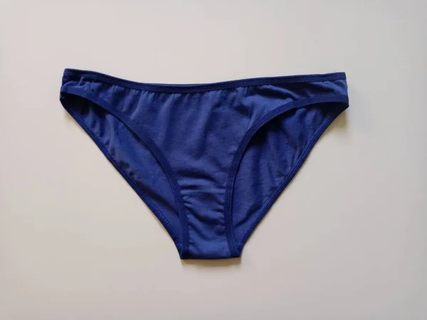 Een Marineblauw Slipje Vrouwelijk Ondergoed Bovenaanzicht — Stockfoto