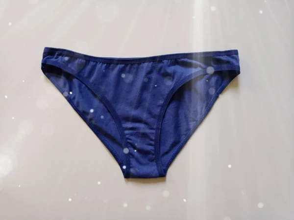 Navy Blue Panties Light Effect Top View — Stock Photo, Image