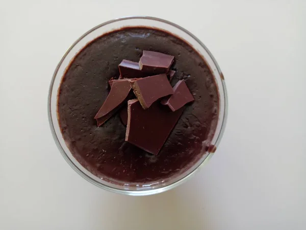 Postre Chocolate Vista Desde Arriba — Foto de Stock