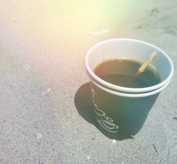 Кофе Картонной Чашке — стоковое фото