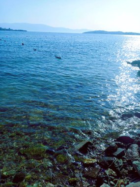 Harika bir deniz manzarası. Türkiye 'nin batısı.