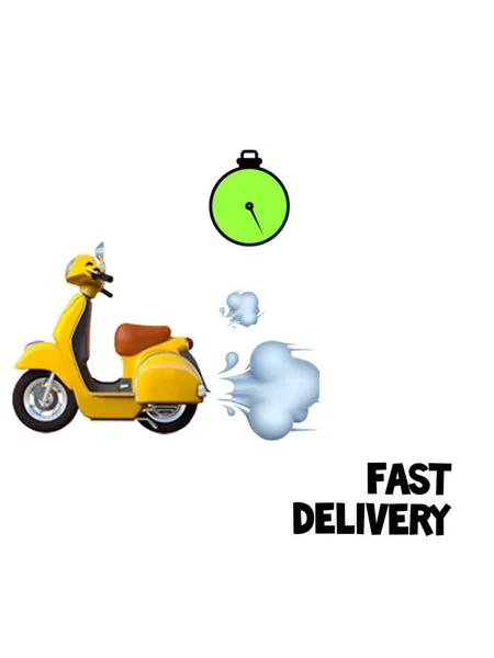 Motosiklet Fotoğrafı Saat Hızlı Teslimat — Stok fotoğraf