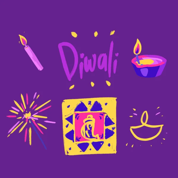 Happy Diwali Colourful Background Taditional Celebration — Stock Photo, Image