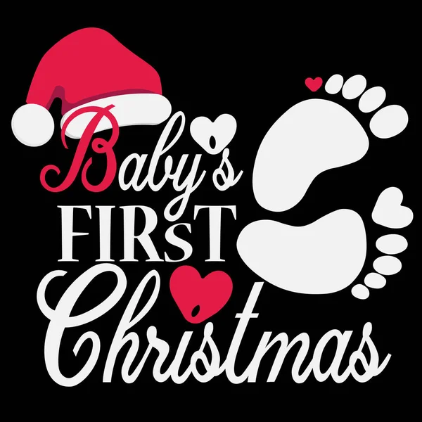 Πρώτα Χριστούγεννα Του Μωρού Διακοσμητική Κάρτα Διανυσματική Απεικόνιση — Διανυσματικό Αρχείο
