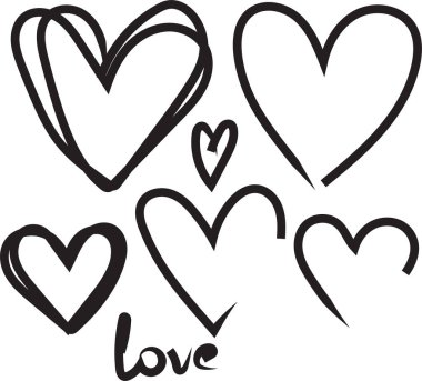 Line art of heart, valentine day celebration card