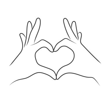 Outline drawing of human hand