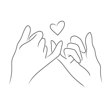 Outline drawing of human hand