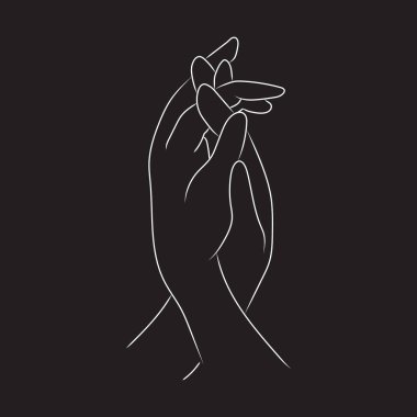 Outline drawing of human hand