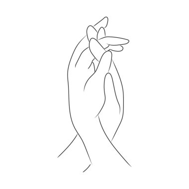 Outline drawing of human hand
