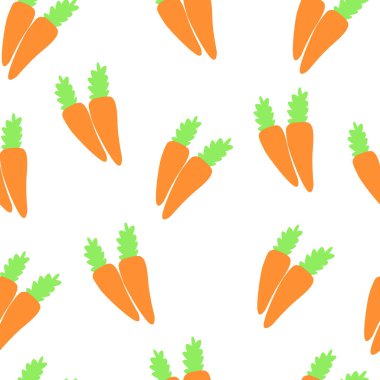 Cute Carrot seamless pattern, vector illustration