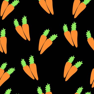 Cute Carrot seamless pattern, vector illustration