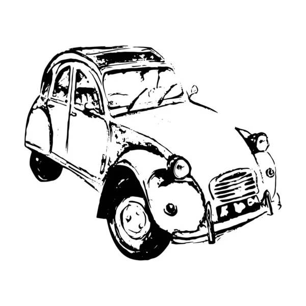 Etro Pickup Truck Vektor Umění Ilustrace — Stockový vektor