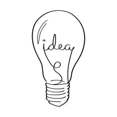 Ampul simgesi. Vektör satırı illüstrasyonu